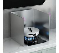 Tauzveok Plaque Anti Projection Cuisine Pliable, Plaque INOX, Anti-Éclaboussures pour Cuisinière pour La Cuisine, pour Carter D'huile Poêle À Frire,B3,3P 50 * 50 * 50cm