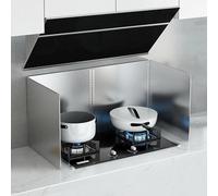 Tauzveok Plaque Anti Projection Cuisine Pliable, Plaque INOX, Anti-Éclaboussures pour Cuisinière pour La Cuisine, pour Carter D'huile Poêle À Frire,C4,4P 45 * 80 * 45cm4P