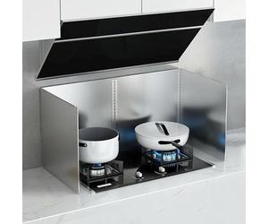 Tauzveok Plaque Anti Projection Cuisine Pliable, Plaque INOX, Anti-Éclaboussures pour Cuisinière pour La Cuisine, pour Carter D'huile Poêle À Frire,C4,4P 45 * 90 * 45cm