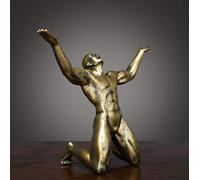 Tauzveok Résine Silence est d'or Gens Statues Sculptures, Artisanat créatif Ornements d'art de décoration de Bureau Accueil Penseur Statues Sculptures Figurine millésime,Zhao CAI 027