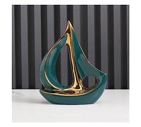 Tauzveok Sculpture de décoration de voilier, décoration Nautique, décoration de Table de Salon, décoration de Bateau d'art Abstrait Statue, Bureau Bar Café entrée Statues et Sculptures,Vert,Small