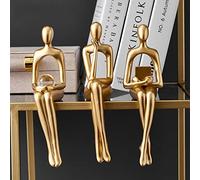 Tauzveok Sculpture déco dorée, Art Abstrait Figurines dorées déco Statue, Salon, bibliothèque, Rebord de fenêtre, Chambre, Statues et Sculptures de Bureau, résine,Gold a