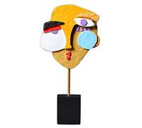 Tauzveok Sculpture Moderne,Oeuvre d'art Sculpture, Statue Decoration Interieur Salon Objet Deco Visage Créatif Artisanat Coloré d'art Abstrait, Ornements Résine Porche,Face a12.5 * 5 * 25cm