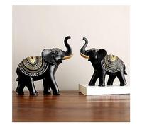 Tauzveok Statue D'éléphant, Sculpture D'éléphant Moderne, Décoration Salon, Décoration Chambre, Rebord Fenêtre, Statues Décoration Bureau, Cadeaux.,Lucky Black
