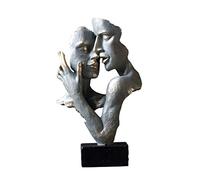 Tauzveok Statue Silence Couple,Bronze Sculpture,Oeuvre d'art Moderne Figurine Decoration Interieur Salon Artisanat CréAtif Ornements d'art,Zhao CAI 02