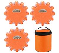 TAVADA 3 PCS Girophare led Vehicule,Gyrophare LED,Clignotant Routier LED Magnétique,Lampe d'Avertissement Clignotant Eclairage d'urgence Voiture pour Véhicule Remorqué,Camions,Accidents