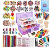 TAVADA Kit Bricolage Enfant,3000+PCS Activites Manuelles pour Enfants,Loisir Creatif avec Cure-Pipe,Bâton,Pompon,Perle de Lettre,du scrapbooking,DIY Activites Manuelles