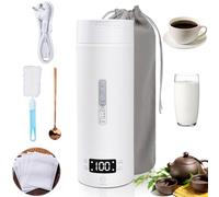 TAVADA Mini Bouilloire Portable Electrique de Voyage 500ml,Bouilloire Electrique Portable,Tasse de Chauffage Rapide,Inoxydable 316 avec 4 Témpérature Réglable,pour Thé,Lait,Café