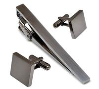 [TAVARAT] Pince à cravate pour homme Noir Argent Pince à cravate Pince à cravate Tps-043, free, Métal non précieux, Pas de gemme