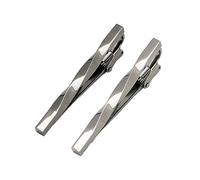 [TAVARAT] Pince à cravate pour homme - Pince à cravate torsadée noire et argentée - Tps-077, free, Métal non précieux, Pas de gemme
