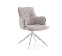Chaise de salle à manger / Chaise pivotante Tavaro tissu beige hjh LIVING Beige