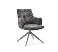 Chaise de salle à manger / Chaise pivotante Tavaro tissu gris hjh LIVING Gris