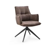 Chaise de salle à manger / Chaise pivotante Tavaro tissu marron hjh LIVING Marron