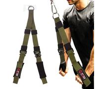 TAVIEW Câble de Fixation pour Triceps (Deux Longueurs intégrées en Une) Plus Grande liberté de Mouvement, Sangles d'extension pour Triceps (Vert Longueur réglable (33-72cm))