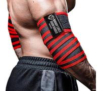 TAVIEW Coudières élastiques pour haltérophilie (1 paire), coudière élastique de 119,4 cm et compression pour l'haltérophilie, le fitness, l'entrainement et la gymnastique