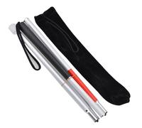 Tavkomco Canne télescopique pour aveugles - Canne antidérapante en Alliage d'aluminium, Canne de Marche avec Bande réfléchissante Rouge(B,120cm/47in)