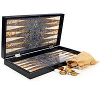 Tavla de Backgammon de Luxe Oriental Aspect marbre XXL/Gri Mermer