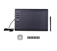 Tavoletta Grafica Professional da 10x6 pollici 12 tasti Express Con 8192 livelli Batteria Senza stilo/Pennini da 8 pezzi/Support par clip via Penna Connessione PC/Lap compatible Con