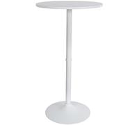 CLP Table De Bar Ronde en Bois I Table De Gastronomie avec Pied en Aluminium Et Plateau en Bois I Table Mange Debout Ø 60 cm Et Hauteur 110 cm, Couleur:Blanc/Blanc