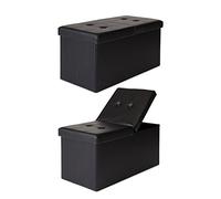 tavora Tabouret Banc Pliable Couvercle à charnière Coffre de Rangement avec Couverture 76x38x38 cm