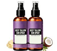 Tavro Beef Tallow Sunscreen Spray,Non-nano Zinc Oxide,Tavro Sun Spray Protect & Hydrating Formula,Water Resistant High Protection Face and Body,Prevents Aging,Suitable for Sensitive Skin,100 ml(2PC)