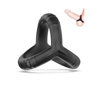 TAVYTH Anneau pénien vibrant en silicone triple anneaux pour hommes prolonge l'érection et retarde l'éjaculation anneau pénien réglable et extensible sextoy vibrant pour couple plaisir anneau
