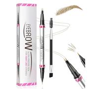 TAVYTH Crayon à Sourcils Microblading Double Extrémité avec Brosse, Stylo Sourcil 2 en 1 Pointe Fourche pour Traits Précis, Imperméable et Longue Tenue pour Sourcils Naturels, Marron Clair