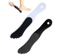 TAVYTH Double-Sided Foot File Callus Remover for Dead Skin and Hard Cracked Heels, 2-Pack Professional Pedicure Tool with Ergonomic Plastic Handle, Foot Rasp Scrubber Exfoliator for Home Foot Care