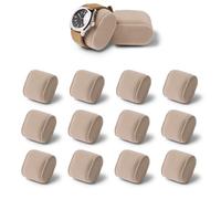 TAWBURY Bayswater Lot de 12 oreillers pour boîte de montre - Taille XS - Circonférence de 16,5 cm - Largeur 50 mm - Compatible avec la boîte à montres Bayswater à 12 emplacements (taupe)