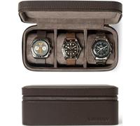TAWBURY Étui à Montres en Cuir pour Voyage - Boîte pour 3 Montres - Boîte à Montres pour Homme en Cuir Marron