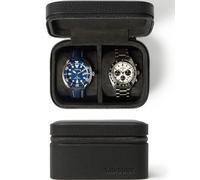 TAWBURY Étui de voyage pour montres - Fabriqué à la main avec cuir véritable | Compact, léger et portable pour la maison et les voyages (noir)