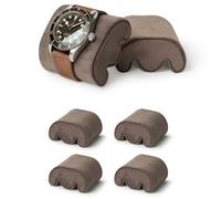 TAWBURY Fraser Lot de 4 petits coussins de rechange pour étui de montre en cuir marron | Oreillers en forme de M conçus pour s'adapter aux poignets de 14,5 à 17 cm (marron)