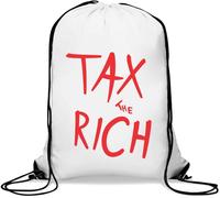 Tax The Rich Sac de gym décontracté avec cordon de serrage Blanc