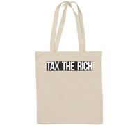 Tax The Rich Sac fourre-tout en coton naturel avec logo socialiste Blanc