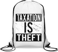 Taxation is Theft Sac de gym décontracté avec logo délavé Noir et blanc