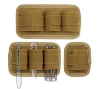 Taxatm Lot de 3 organiseurs modulaires élastiques Tactiques, Panneau de Pochette EDC avec Crochet pour Accessoires à l'arrière, Support élastique EDC pour Sac à Dos avec 2 Anneaux en D (1 lot Marron)