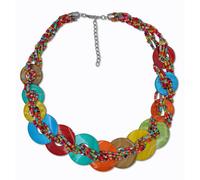 Taxe bijoux fantaisie collier collier chaîne coquillage perle multicolore