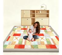 Taxestmy Tapis d'éveil pour Bébé Épais de 2 cm Tapis de Jeu Rampant Antidérapant Tapis Chambre Enfant Soft Tapis en Velours Corail Grand Tapis de Sol Bébé Tapis de Yoga d'exercice 100 x 150 cm