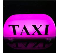 Taxi Top Light New Blue LED Roof Taxi Sign 12V with Magnetic Base Taxi Dome Light Blue/Green/White/Pink Taxi Light Sign (PINK)