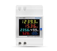 TAXNELE Compteur d'énergie monophasé Din Rail AC Monitor 6 en 1 Multimètre AC 40-300V 100A Tension Courant Voltmètre Ampèremètre Watt Kwh Fréquence Power Meter 110V 230V (Built-in CT)