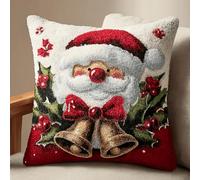 Taxpy Coussin de Noël Latch Hook 43x43 cm - Kit DIY Crochet pour Adultes et Débutants,Oreiller Décoratif,Loisirs Créatifs et Broderie,Fournitures d'Artisanat pour Décoration Saisonnière -5