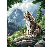 Taxpy Diy Broderie De Perles Paysage De Forêt De Montagne Et Animaux Félins Kit De Couture De Perles Estampillées,Bricolage,Point De Croix,Cadeau Pour Amis 60x80cm