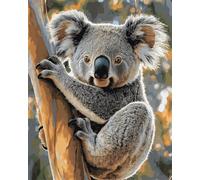 Taxpy DIY Coloriage Adulte Numéroté（Cadre DIY Koala Animal Kit De Peinture À L'Huile Sur Toile Peinture Par Numéro Décoration Murale De Bureau À Domicile Vintage 40x50cm