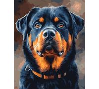 Taxpy DIY Coloriage Adulte Numéroté（Cadre DIY Rottweiler Chien Animal Peinture Numérique Par Numéros Toile Débutant Adultes Pour Cadeaux Décoration Murale De La Maison 40x50cm