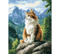 Taxpy Diy Perles En Verre Paysage De Forêt De Montagne Et Animaux Félins Kits De Points De Croix Perlés,Motif De Perless,Kit Artisanal De Broderie 50x70cm