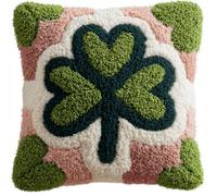 Taxpy Kit Crochet De Verrouillage Diy Broderie,Trèfle À Quatre Feuilles Loquet Crochet Complet Housse De Coussin,Kit Fabrication Taie D'Oreiller Coussins Tapis,Motif Coloré, 43X43Cm