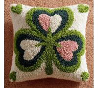 Taxpy Kit Crochet De Verrouillage Diy Broderie,Trèfle À Quatre Feuilles Loquet Crochet Complet Housse De Coussin,Kit Fabrication Taie D'Oreiller Coussins Tapis,Motif Coloré, 43X43Cm