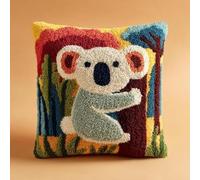 Taxpy Kit de Coussin à Crochet Maille Fait Maison Koala And Forest Couverture de Coussin 43x43cm,Adapté Aux Débutants avec Motifs Préimprimés,pour Adultes et Débutants,Décoration Intérieure - 2