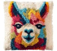 Taxpy Kit de Coussin à Crochet Maille Fait Maison Llama Portrait Couverture de Coussin 43x43cm,Adapté Aux Débutants avec Motifs Préimprimés,pour Adultes et Débutants,Décoration Intérieure - 2