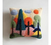 Taxpy Kit de Coussin à Crochet Maille Fait Maison Mole And Forest Couverture de Coussin 43x43cm,Adapté Aux Débutants avec Motifs Préimprimés,pour Adultes et Débutants,Décoration Intérieure - 3
